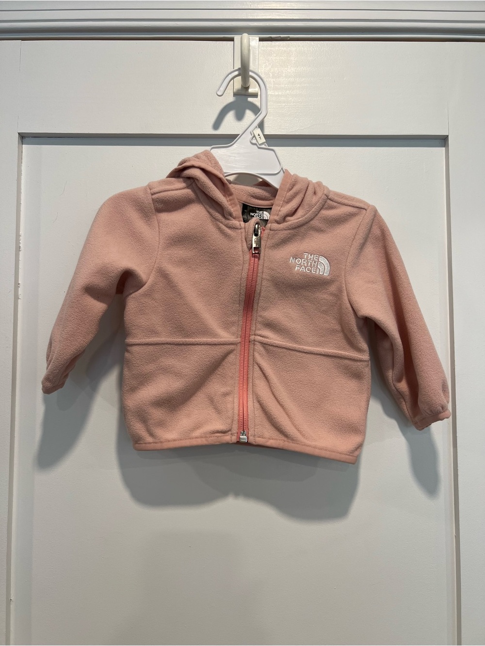 The North Face Infant Light Pink Hooded Fleece Zip-Up